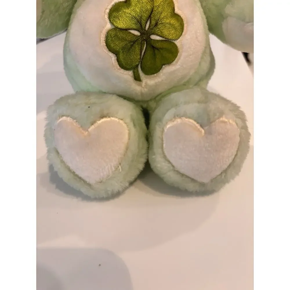 Vintage 1980s Kenner Good Luck Care Bear Green plush with Four Leaf Clover 13